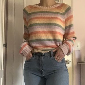 Cutest American Eagle Cropped Colorful Striped Sweater!